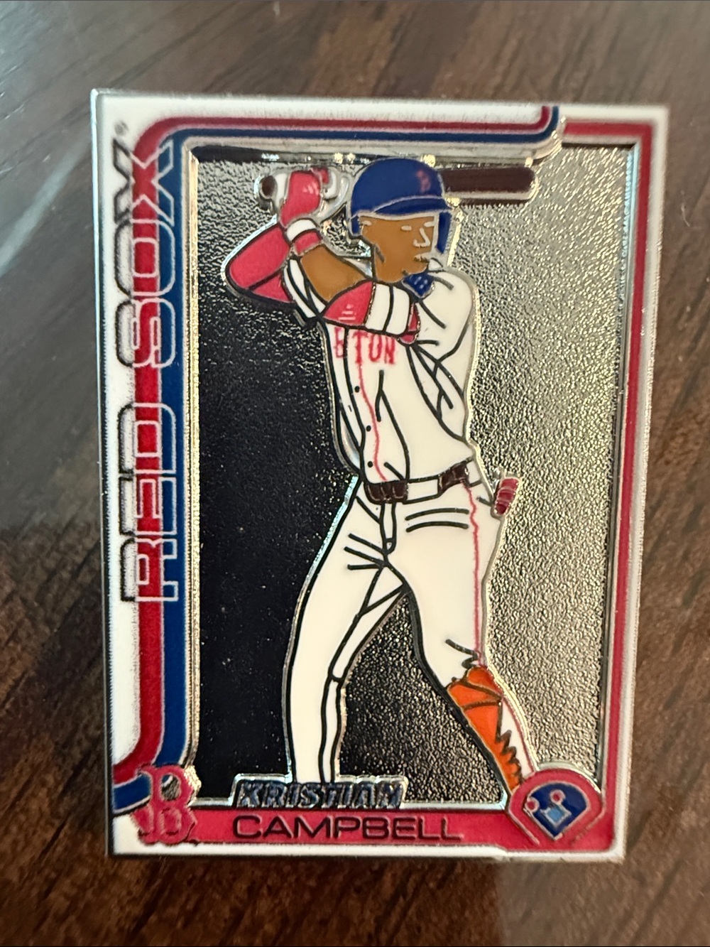 2025 Topps Kristian Campbell Red Sox Pin & Marcelo Mayer Oversized base card